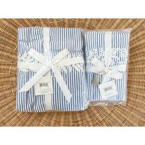 NEW Serena & Lily Westport Duvet Cover (Twin) + 1 Standard Sham-French Blue